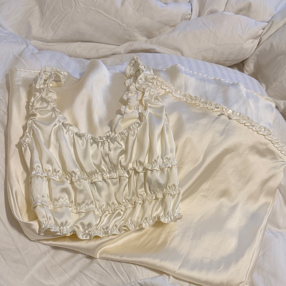 Elegant Cream Satin Set